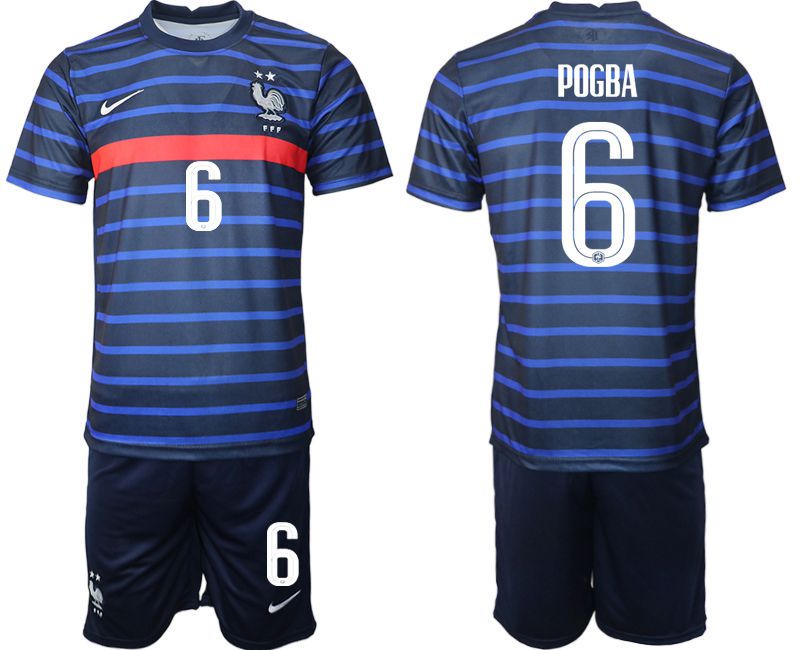 Men 2020-2021 European Cup France home blue #6 Soccer Jersey->detroit pistons->NBA Jersey